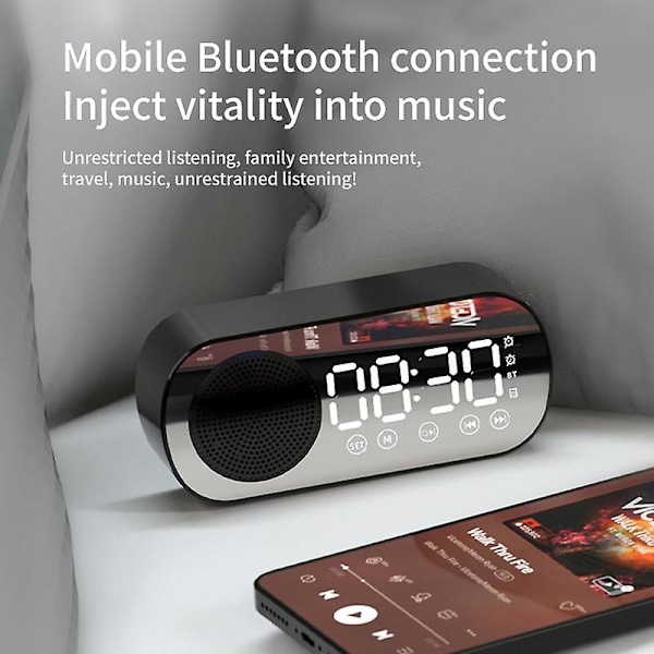Klocka Spegelklocka Väckarklocka Led Väckarklocka Skrivbordsklocka Högtalare Skrivbordshögtalare Bluetooth-högtalare Trådlös högtalare Högtalare med FM-radio