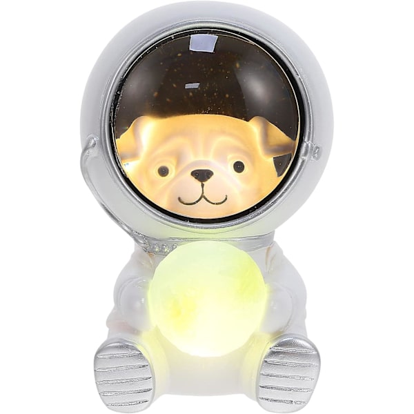 Natlampe 3D Astronaut Kæledyr Hund Holder Måne Bordlampe Børneværelse Dekoration Sengetid Lys Vuggestue Nigh