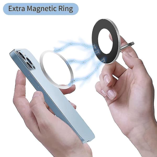 Magnetisk mobiltelefon ringholder - Magnetisk ringholder, magnet ringgrep (sølv)