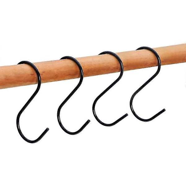 Handdukshängare, 20-pack, svarta S-krokar, S-formade hängande krokar, S-formade hängande krokar, kökshängare