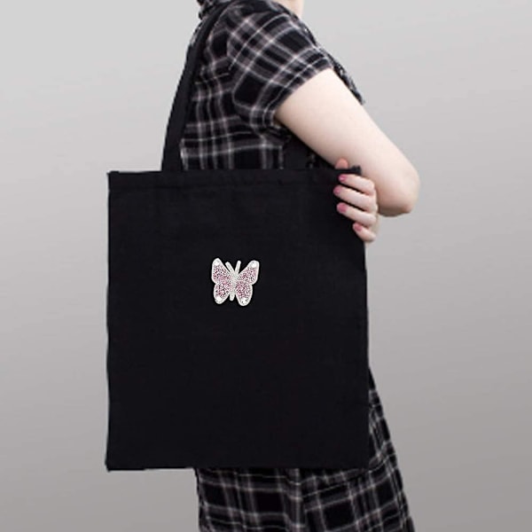 Dww-Rhinestone Patch, 5 stk. (Pink) Farve Sommerfugl Patches Klæbende Applikationer Sy Mærkat Tøj Håndværk Tilbehør DIY Dekoration til Jakker Taske