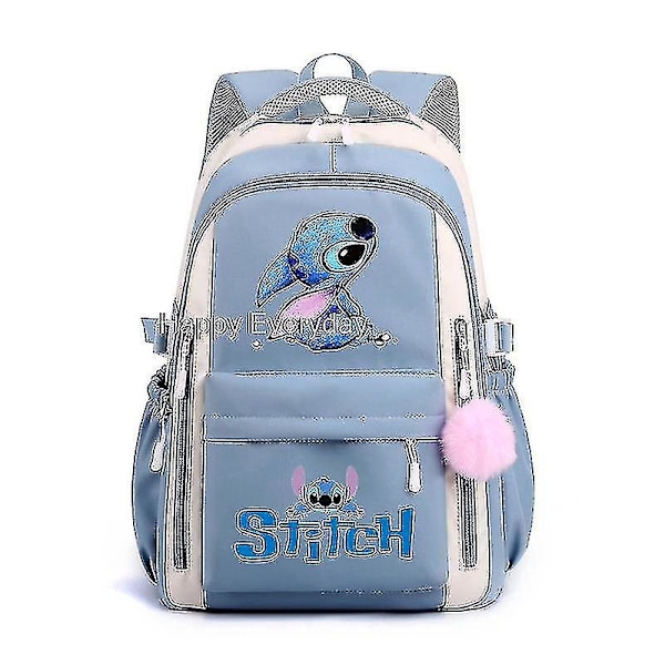 Lilo och Stitch Ryggsäck Kvinnor Män Hög Kapacitet Vattentät College Skolväska Trendig Kvinnor Män L（Himmelsblå）