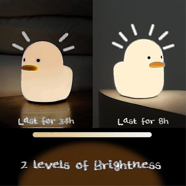 Led Andenat Lys USB Senge Silicone Sove Lampe Touch Control Med Timer(1stk)