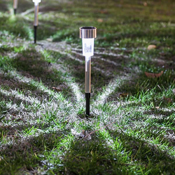 Solcellelamper Solcellelamper Udendørs Vandtætte IP65 LED Solcelle Have Lamper Metalbelysning Til Gård GAO0856（A，Hvid）