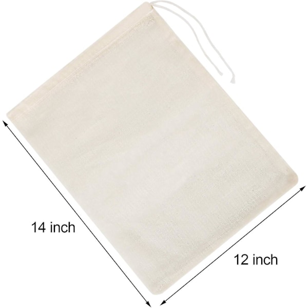 4 stk ostedukposer - Nøttemelk silpose i muslin for yoghurt, kaffe, te, juice og vin (stor, 30*35cm)