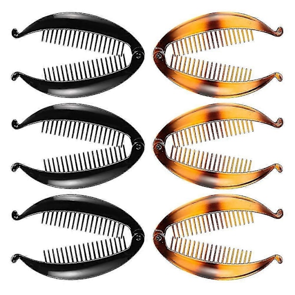 6 st Bananklipp Banan Hårklämma Fiskformad Hårklämma