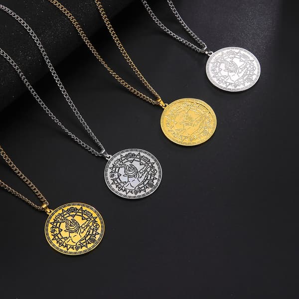 Symbol Alchemi Halsband Ometrisk Gram Hänge Smycken Mindre Stål Religiös