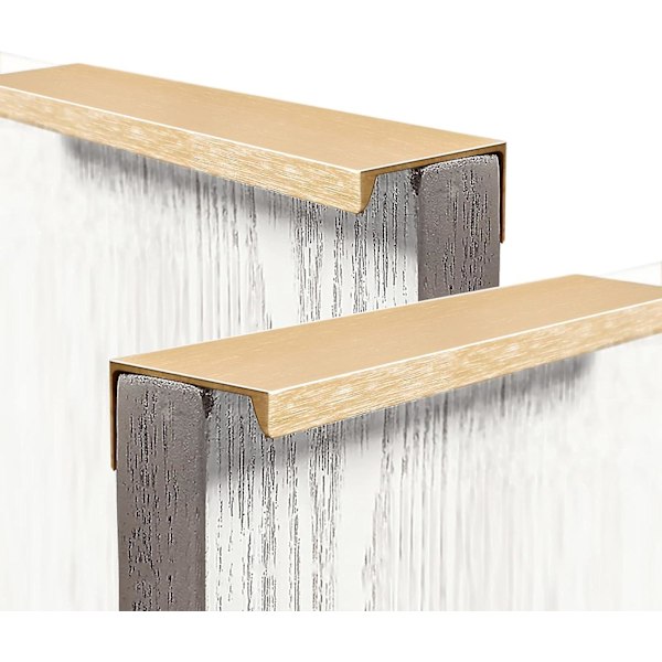 2-pack lådhandtag, rätvinklig dold garderobshandtag, fingerkant, total längd 120 mm