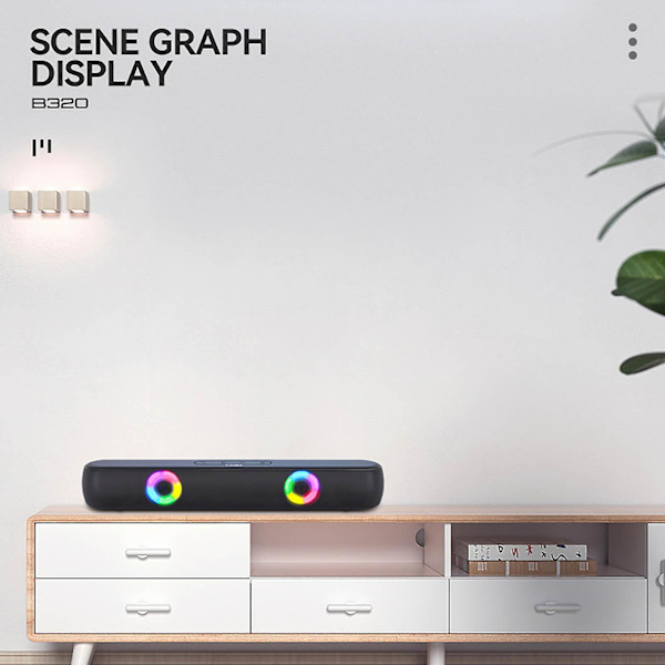 Trådlös Bluetooth-högtalare med lång subwoofer (fri storlek, svart)