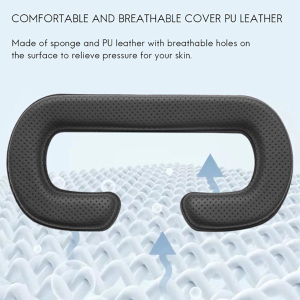 for Vive Cover Pu Læder, Skum til Vive Headset VR Ansigtspude Cover Bundle, Nem at Rengøre Ansigtsskum（sort）