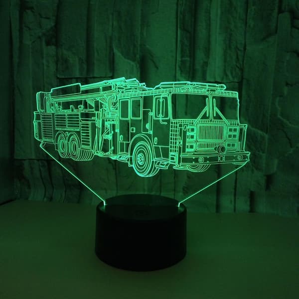 3D Brandbil Natlys 16 Farver Skiftende USB P