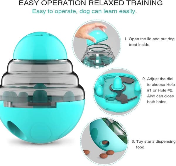 Foderdispenserande boll för husdjur, rolig Iq-godisboll, slow feeder-pussel, interaktiv dispenser för hundar