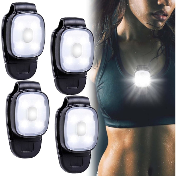 Løb Clip Lights til løbere (4 stk.) - Led Clip-on Lights til natløb