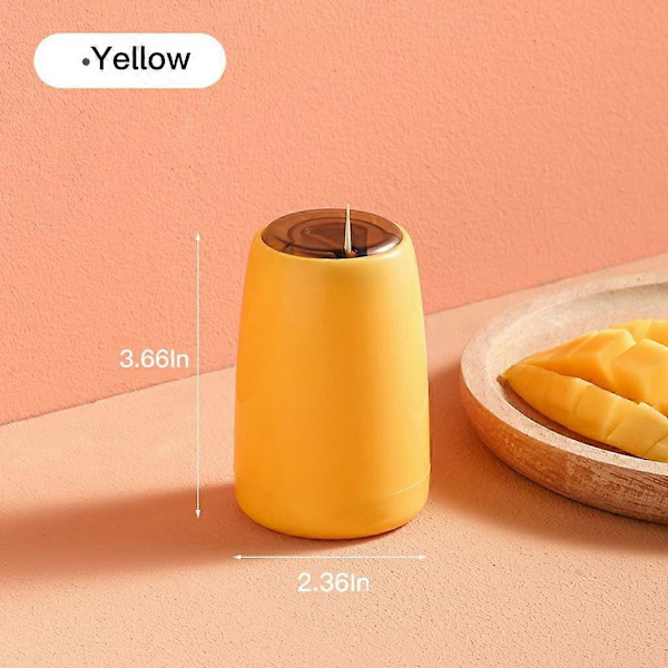 Pop-up Tandpetarehållare, Plasttandpetarehållare, Tandpetare Dispenser, Tandpetare Förvaringslåda, Nordisk INS Stil Unik Heminredning, Gul