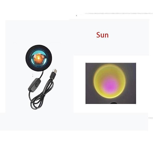 16 farver app solnedgang projektor lampe regnbue atmosfære led natlys til hjem soveværelse kaffe shop baggrund led lampe（Ingen support hylde2）