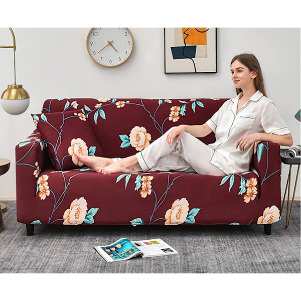 Elastisk sofaovertræk skridsikkert Jacquard elastisk sofaovertræk til 2-personers sofa