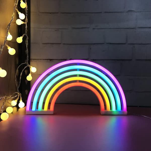 Neonlys, LED-regnbue-natlamper, børns Acsergery-dekorationslys, gaver