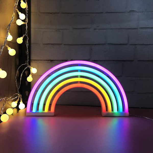 Neonlys, LED-regnbuelys, dekorative lys for barn, gaver