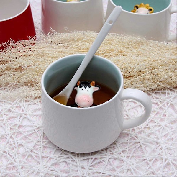 Kaffekopp med tecknad djur, keramikkopp, julklapp, födelsedagsmugg för barn, pojkar, flickor, gris