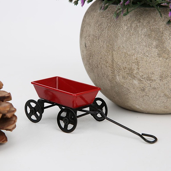 1:12 Simulering Dragande Vagn Modell Mini Dockhus Dekoration Trailer Barn Leksak Present