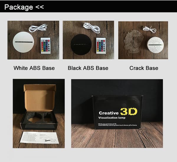 3D illusjonslampe Anime-karakter 3D LED nattlys