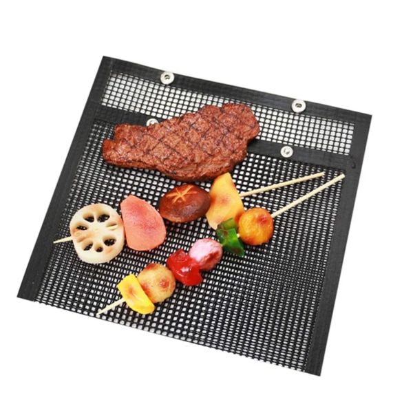 BBQ Mesh BBQ Bag Set, Återanvändbara non-stick BBQ-påsar, BBQ-påsar för att grilla grönsaker och smårätter 24x14 cm