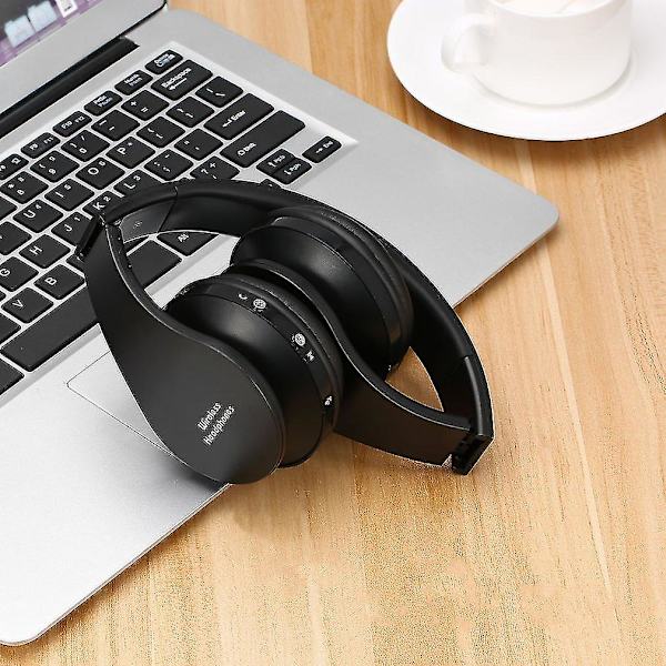 Foldbar trådløs stereo Bluetooth-headset med mikrofon til iPhone, mobiltelefon, pc og bærbar computer