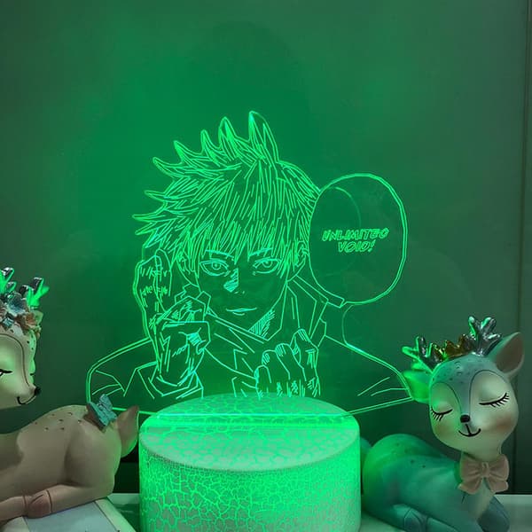 3D Anime Illusion Lampe Fjernkontroll 3D LED Natt