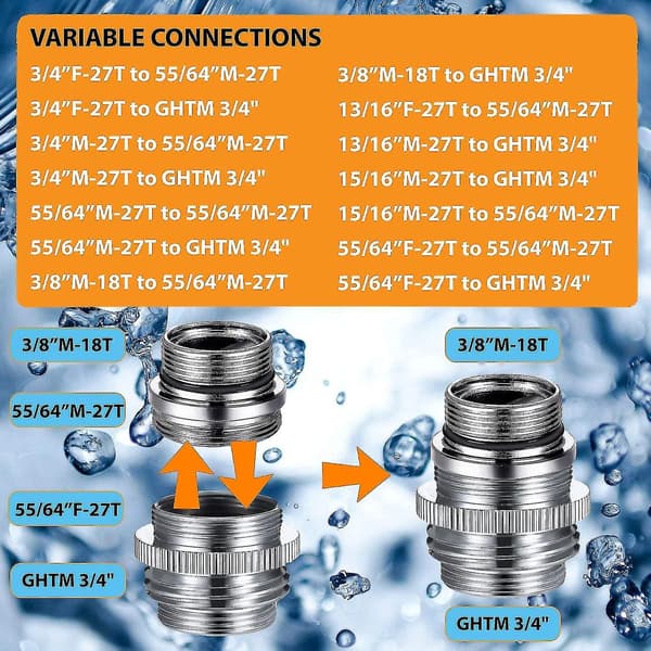 Väggmonterad slangrulle-kranadapter-kit - Sänkkranavledare - Slangadapter