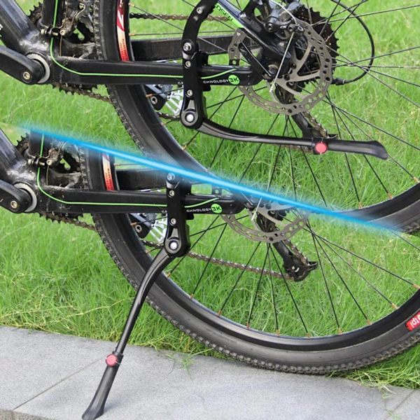 Justerbart cykelstöd för 24-28 tum, sidostöd med halkfri gummifot, aluminiumlegering, universellt för olika cyklar