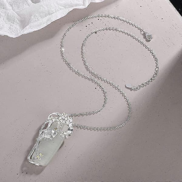 Phoenix & Tree Opal Hänge Halsband Kvinnor Smycken Present