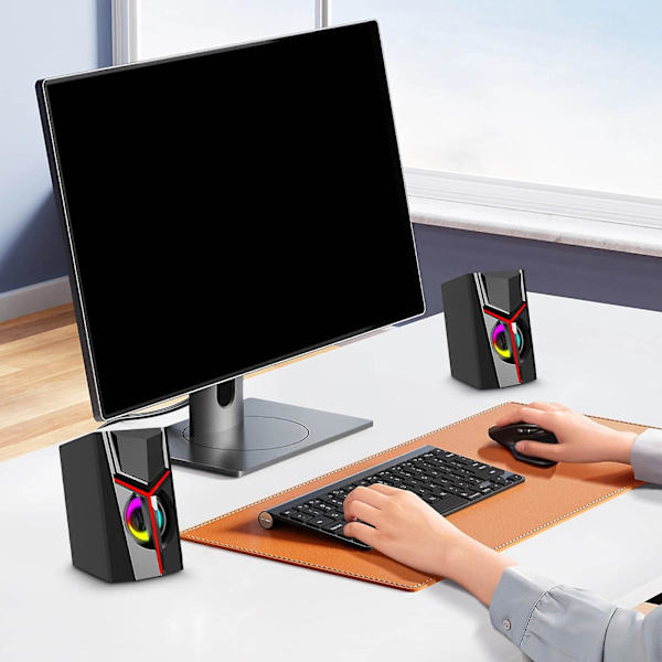 Rea utförsäljning Färgglad Ljus Ljud Mini Laptop Par Högtalare Multimedia Ljud