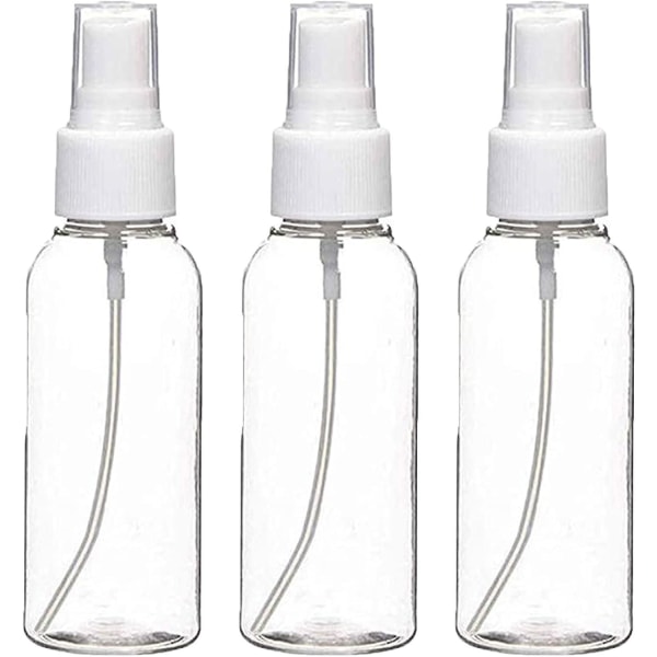 Sprayflaskor, set av 3 små påfyllningsbara behållare Rensa tomma Fine Mist Mini-reseflaskor för resor, parfymkosmetika, smink, hårspray och O
