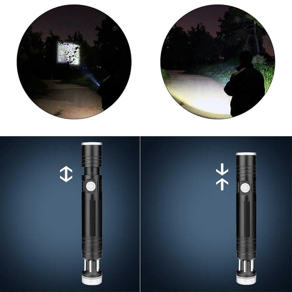 Taskulamppu Led-taskulamppu Led-teleskooppitarkennus Voimakas valo Taskulamppu Ulkovalaistus（B）