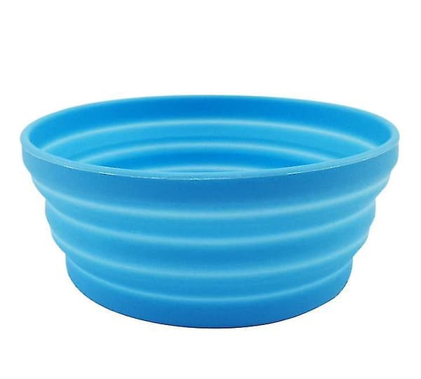Silikon Hopfällbar Skål Kompatibel Med Resor Camping Vandring, Blå (1-pack)