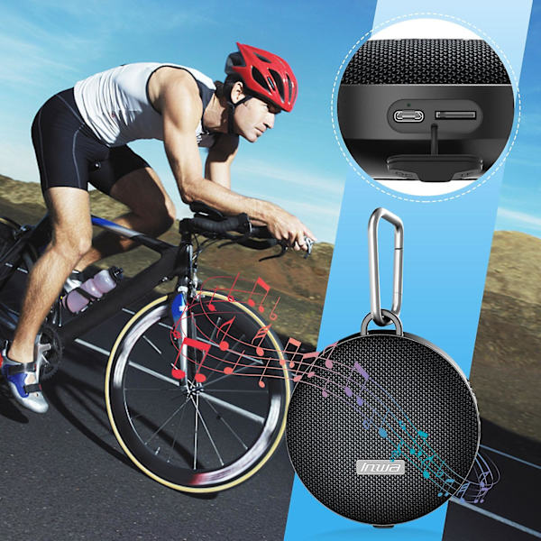 Utomhushögtalare Bärbar Bluetooth-högtalare för cykel, Ipx7 Vattentät Mini Utomhushögtalare, Bluetooth 5.0 Trådlös Cykelhögtalare med Ljud för Rid