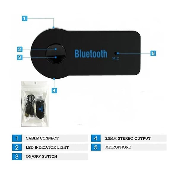 Bt350 Aux Bil Bluetooth-mottaker 3,5 mm Trådløs 4.0 Bluetooth-adapter Bluetooth Lydmottaker Konverter