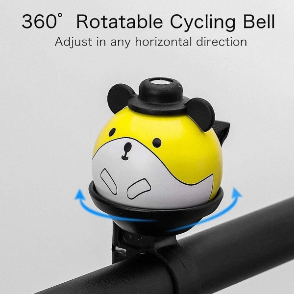 Barncykelklocka 360 roterbar tecknad cykelklocka, högt och tydligt ljud
