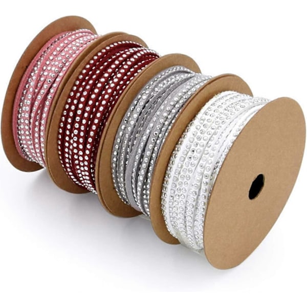 4 st Akryl Rhinestone Band, Glittrande Bandrullar för Bröllopstårta DIY Konst Hantverk Dekorationer