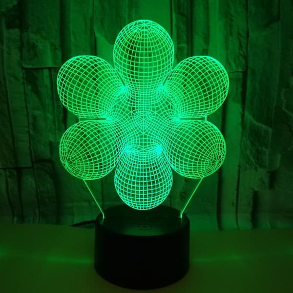 3D Abstrakt Nattlampa Led Ljus Optisk Illusio