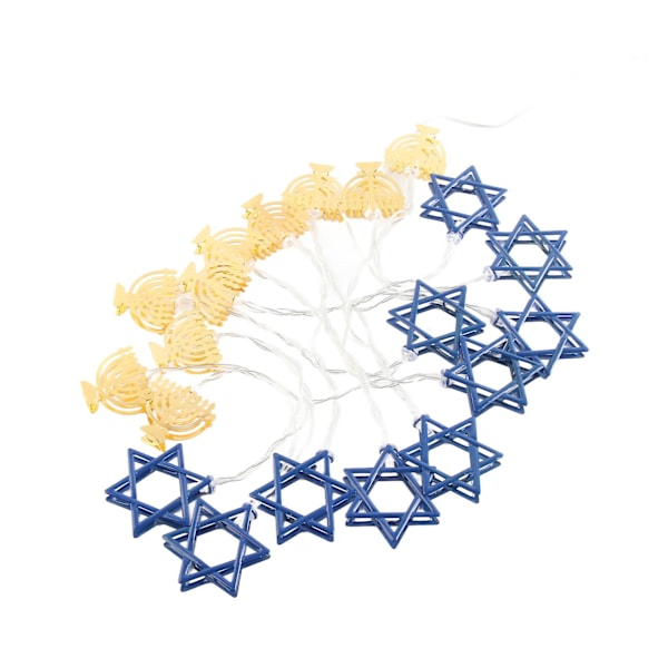2024 LED Hanukkah ljusslinga sexkantig stjärna ljusslinga 3 meter 20 LED dekorationsljus