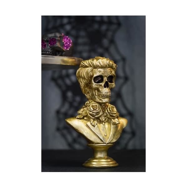 Dekoration - GULD - Kraniebuste - 34 cm - Polyresin - Halloween hvid XXS