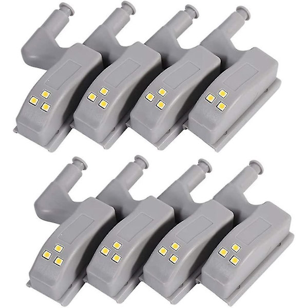 8 st LED-sensorljus för skåpsgångjärn, för köksskåp, garderob, sensor nattlampor - Lightingwhite Hy