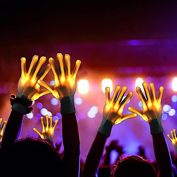 Led-belysningshandsker Performance Props Lighting Tilbehør Handsker (gult lys) Bd