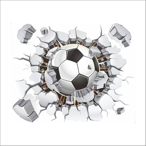 3d fotboll väggdekal Väggdekoration för vardagsrum Sovrum