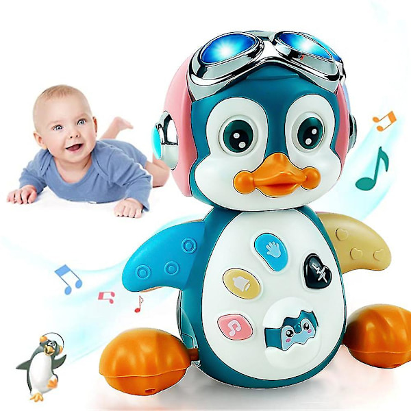 Penguin Toy Light Up Musical, Toddler Infant Crawling Walking Tummy Time Learning Toy Gift