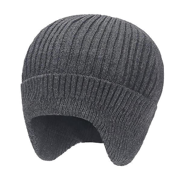 Mössa för män, casual mössa för män, stickad mössa för kvinnor och tonåringar (grå)