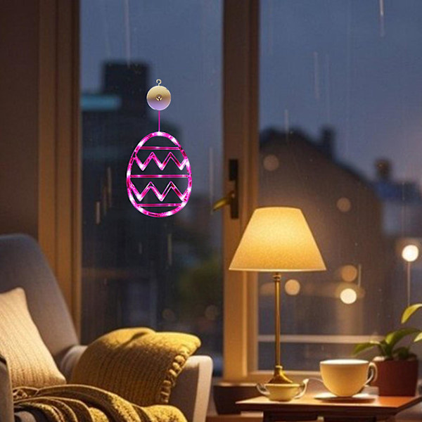 Påskdekoration LED påsk suglampa batteridriven (ingår ej, rosa)