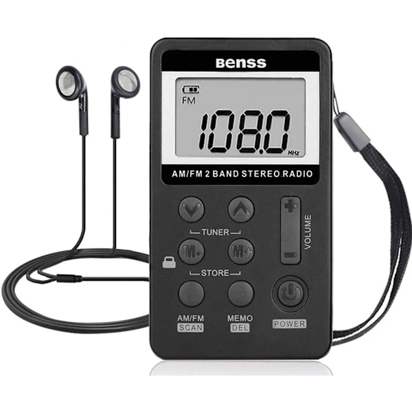 Portable radio, mini FM/AM stereo digital radio with headphones digital radio (DAB)