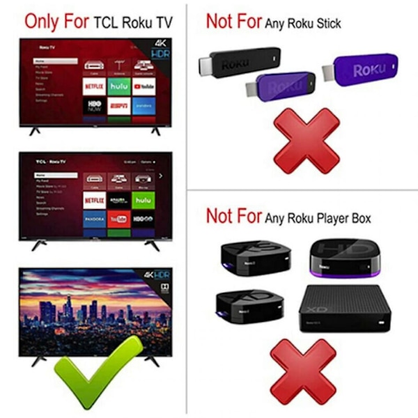 Tcl Rc280v4 ersättningsfjärrkontroll för Tcl Roku TV
